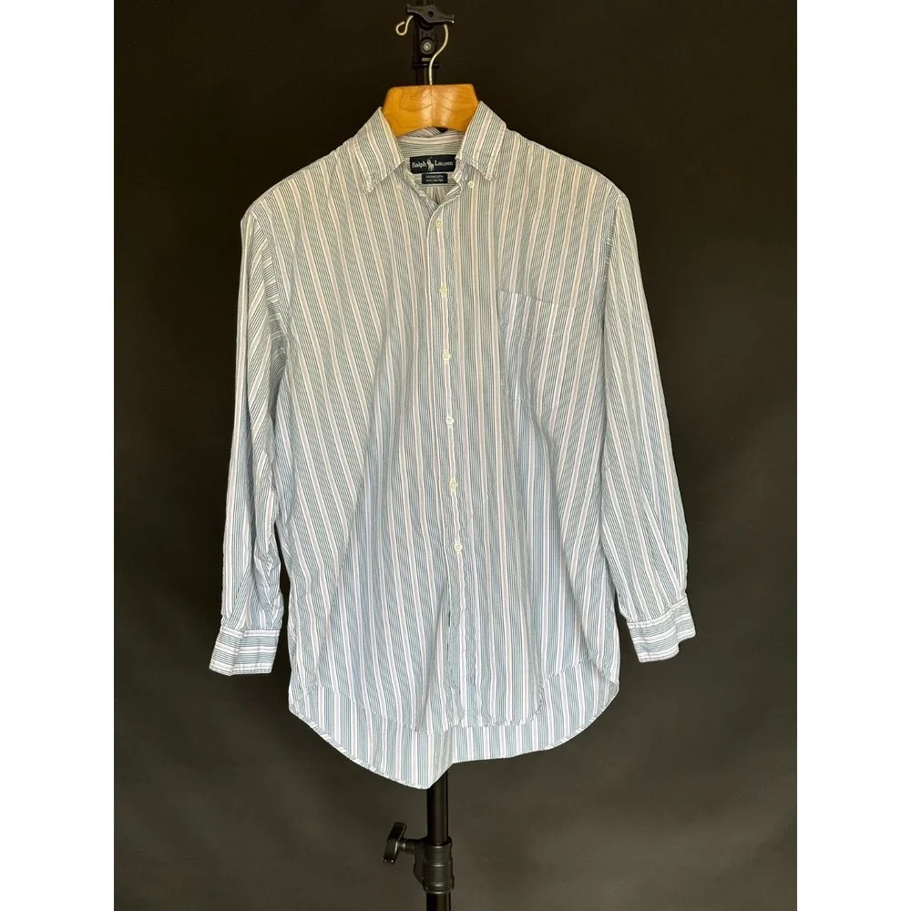 Polo Ralph Lauren Shirt Mens Yarmouth Button Up Stripe 16.5